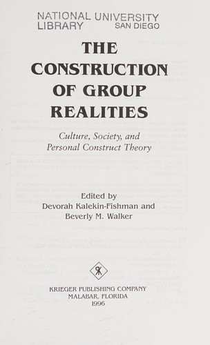 Cover for The construction of group realities
