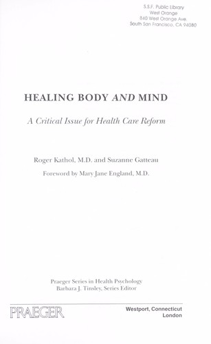 Cover for Healing body and mind