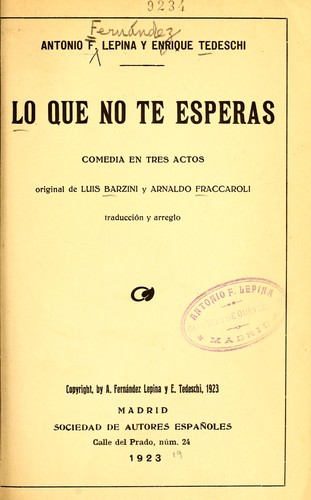 Cover for Lo que no te esperas