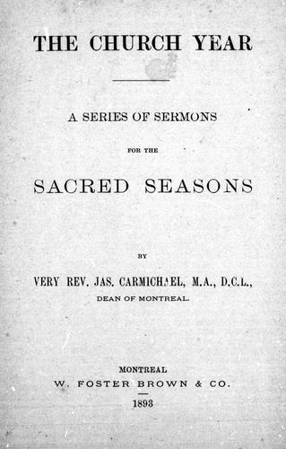Cover for The church year