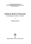 Cover for Gelehrtes Recht in Österreich