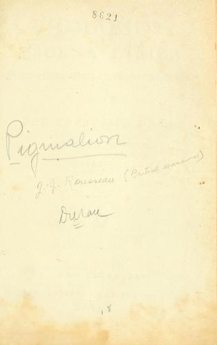 Cover for Pigmalión