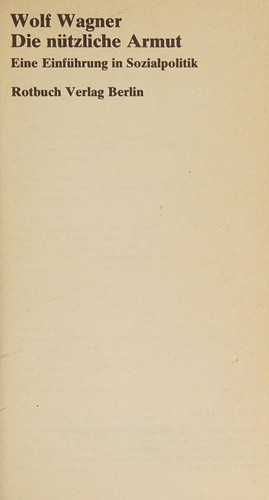 Cover for Die nützliche Armut