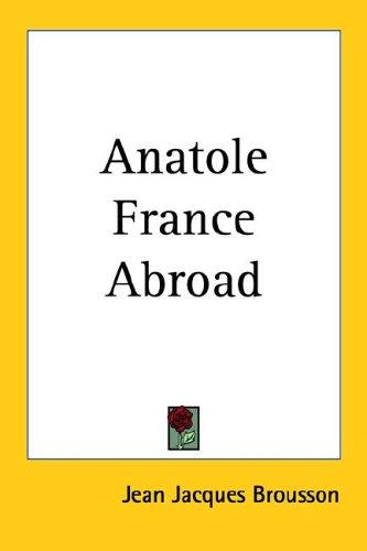 Cover for Anatole France Abroad