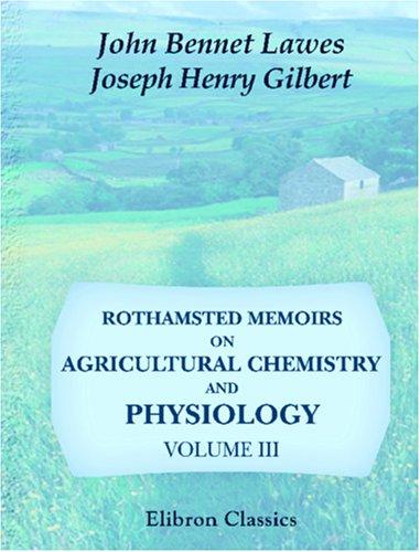 Cover for Rothamsted Memoirs on Agricultural Chemistry and Physiology