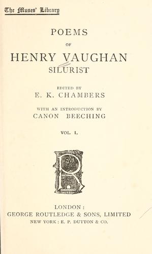 Cover for poems of Henry Vaughan, silurist