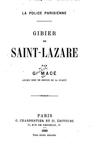 Cover for Gibier de Saint-Lazare