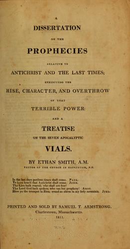 Cover for A dissertation on the prohecies relative to Antichrist and the last times