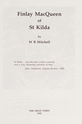 Cover for Finlay MacQueenof St Kilda