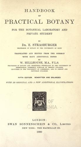 Cover for Handbook of practical botany for the botanical laboratory and private student
