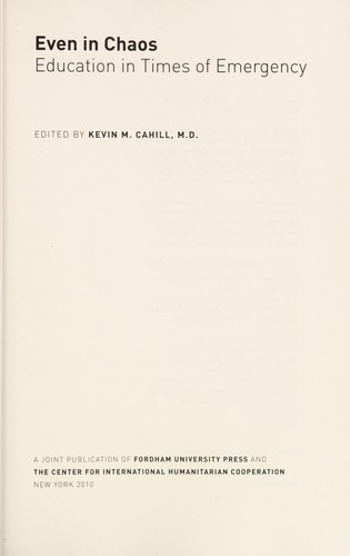 Cover for Even in chaos
