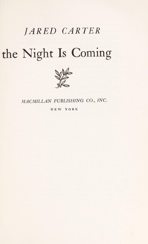 Cover for Work, for the night is coming.