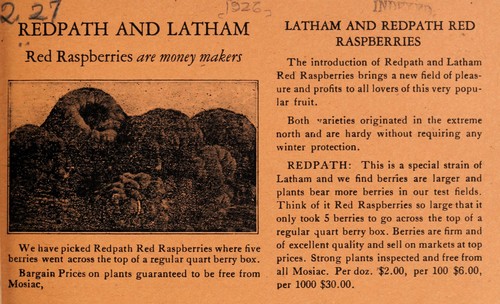 Cover for Redpath and Latham red raspberries