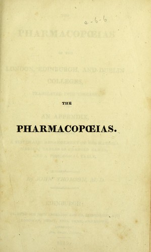 Cover for The pharmacopoeias of the London, Edinburgh, and Dublin colleges, translated into English