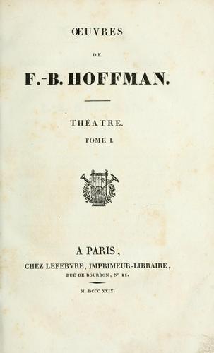 Cover for Oeuvres de F.-B. Hoffman.