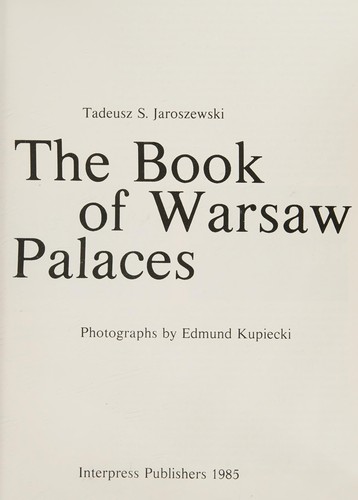Cover for The book of Warsaw palaces
