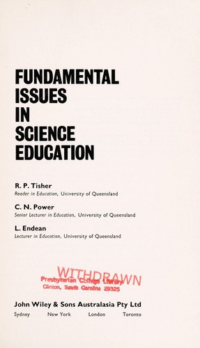 Cover for Fundamental issues in science education