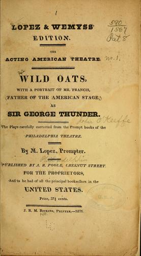 Cover for Wild oats...