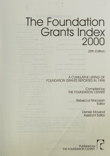Cover for The Foundation Grants Index 2000 (Foundation Grants Index)
