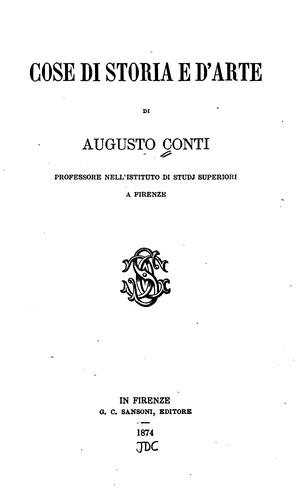 Cover for Cose di storia e d'arte