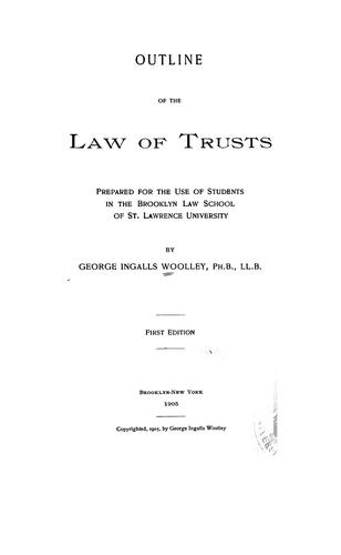 Cover for Outline of the law of trusts