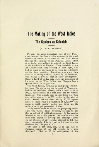Cover for The making of the West Indies. The Gordons as colonists