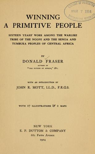 Cover for Winning a primitive people