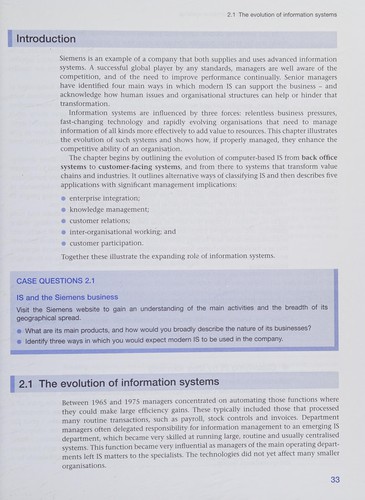 Cover for Managing information systems