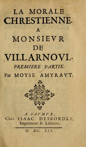 Cover for La morale chrestienne à Monsieur de Villarnoul.