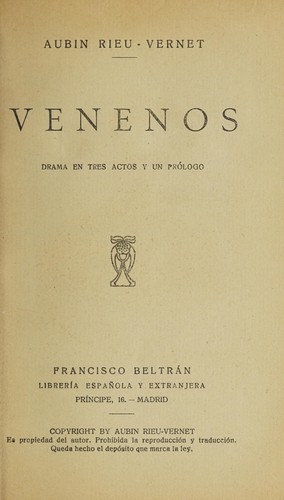 Cover for Venenos