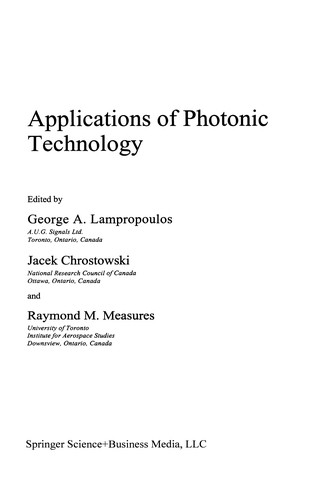 Cover for Applications of photonic technology