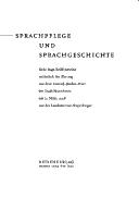 Cover for Sprachpflege und Sprachgeschichte