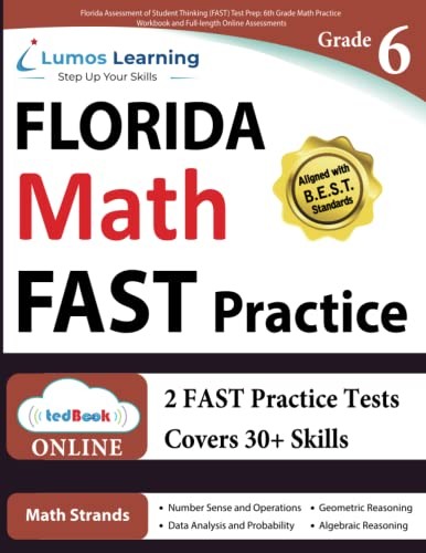 Cover for Florida Assessment of Student Thinking  Prep : 6th Grade Math Practice Workbook and Full-length Online Assessments