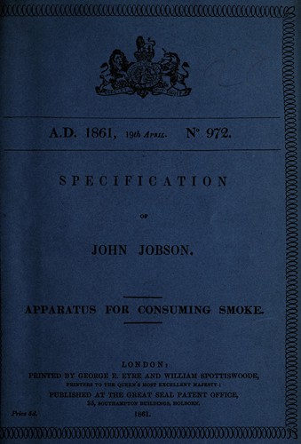 Cover for Specification of John Jobson