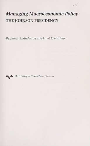 Cover for Managing macroeconomic policy