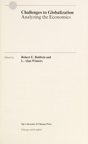 Cover for Challenges to globalization
