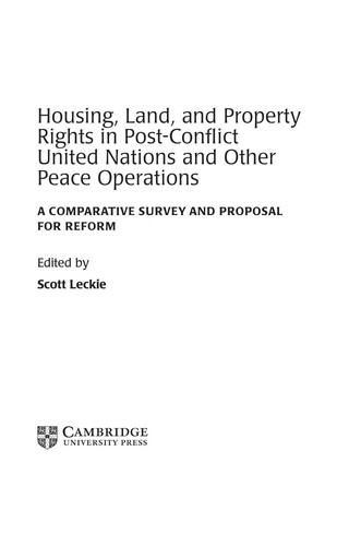Cover for Housing, land, and property rights in post-conflict United Nations and other peace operations