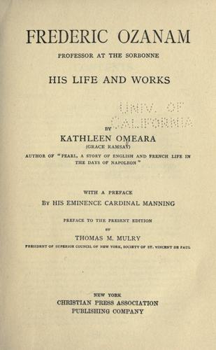 Cover for Frederic Ozanam, professor at the Sorbonne