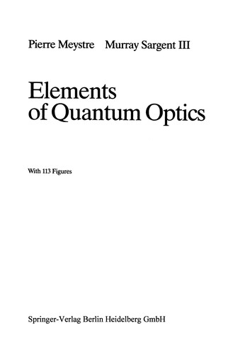 Cover for Elements of Quantum Optics