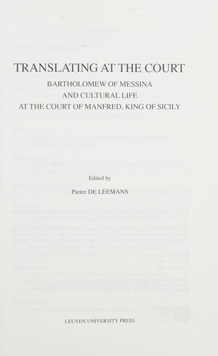 Cover for Translating at the Court