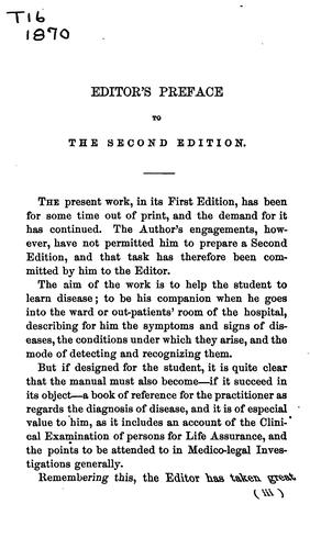 Cover for A Manual of clinical medicine and physical diagnosis