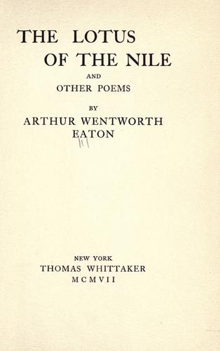 Cover for The lotus of the Nile, and other poems.