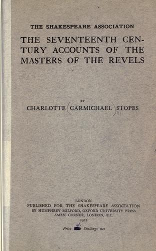 Cover for The seventeenth century accounts of the masters of the revels.