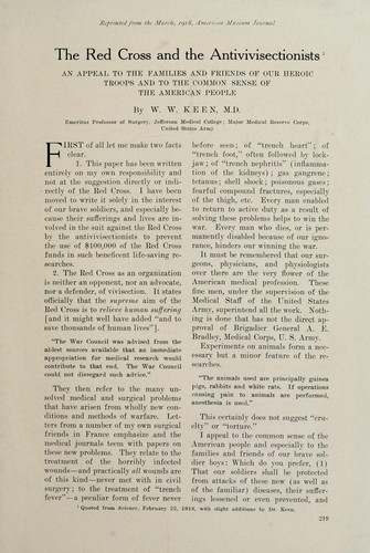 Cover for The Red Cross and the antivivisectionists
