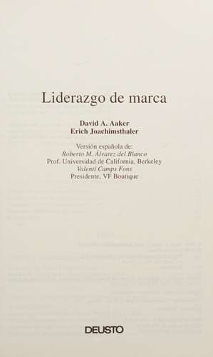 Cover for Liderazgo de marca