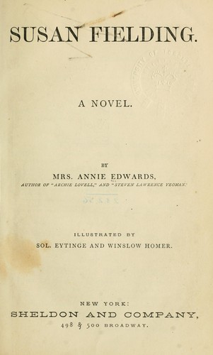 Cover for Susan Fielding, a novel