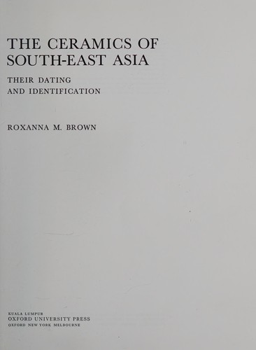 Cover for The ceramics of South-East Asia