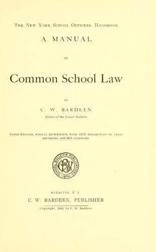 Cover for The New York school officers handbook
