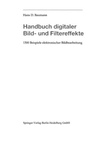 Cover for Handbuch digitaler Bild- und Filtereffekte