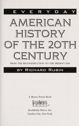 Cover for Everyday American history of the 20th century